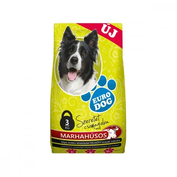 EuroDog száraztáp 3 kg marhával